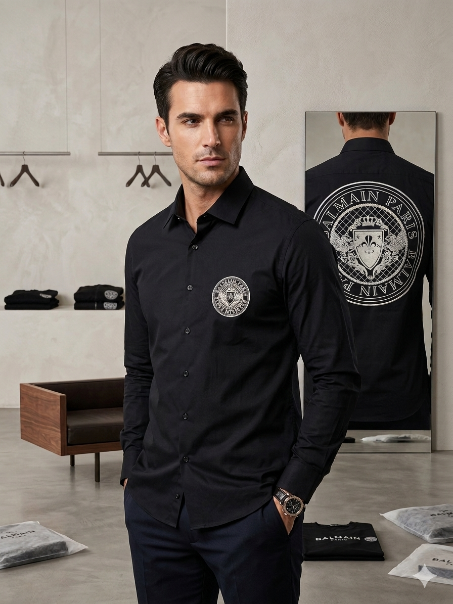 balmain black shirt