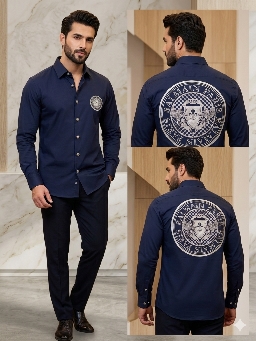 balmain navy shirt - 1