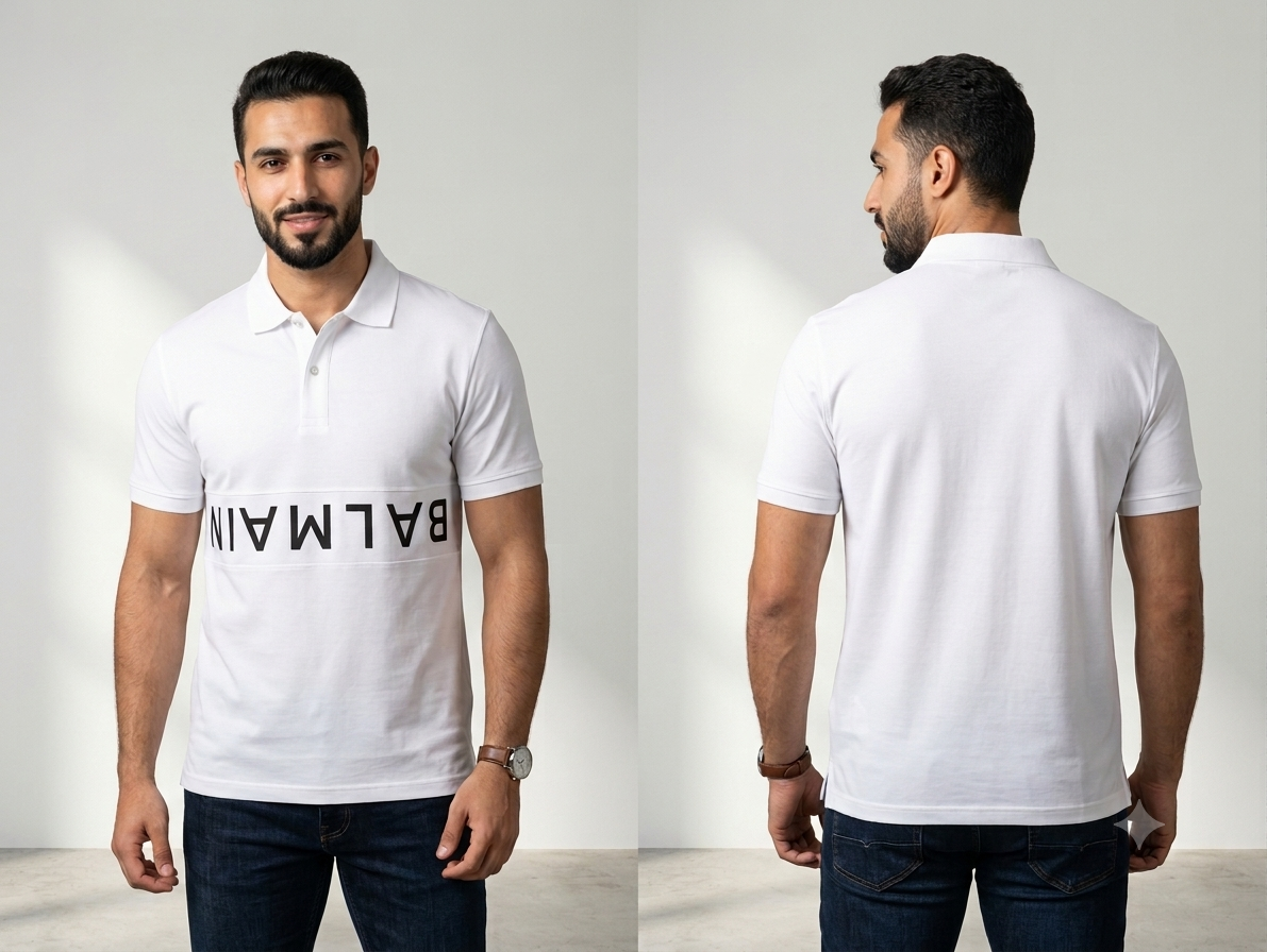 Balmain white polo Tshirt