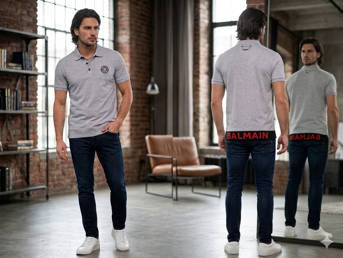 Balamin gray polo Tshirt